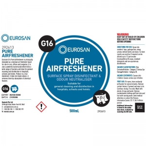 Eurosan Label G16 Pure Air Freshener (to suit 500ml-1000ml Bottle) (each)