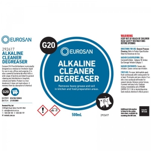 Eurosan Label G20 Alkaline Cleaner Degreaser (to suit 500ml-1000ml Bottle) (each