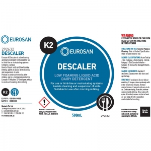 Eurosan Label K2 Descaler (to suit 500ml-1000ml Bottle) (each)