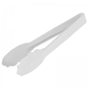 Polycarbonate 23cm Tongs White (each)