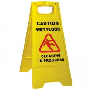 Caution Wet Floor Cleaning in Progress A Frame Sign Yellow (each)