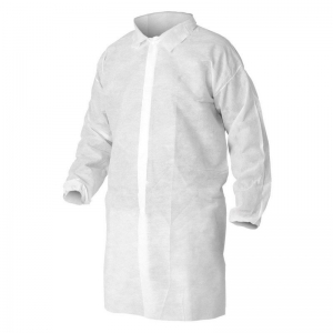 Protectaware Disposable Polypropylene Lab Coat No Pocket White Medium (100/ctn)