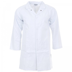 White Poly Cotton Dustcoat with pockets Size 4 (92R)