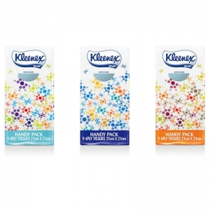 Kleenex Pocket Facial Tissues 4 Ply 9 Sheets 21 x 21cm (144 packs/ctn)