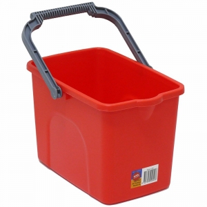 Plastic Bucket with Handle 10ltr - Red (each)