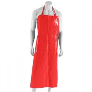 Polyurethane Reusable Apron W90cm x L120cm with Strap & Clip Red (each)