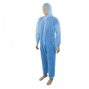 Disposable Polypropylene (PP) Coveralls Blue Small (Each)