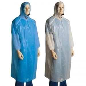 Polyethylene Poncho with Hood & Elastic Sleeve (100/ctn)